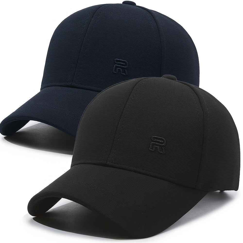 2pcs New Fashionable Baseball Cap, Thin and Breathable, Duckbill Cap, Outdoor Sunscreen Cap, Suitable for Hiking, Traveling, Christmas Gift, New Year Gift, Family Gift, Valentine'S Day Gift, Birthday Gift, Without Battery