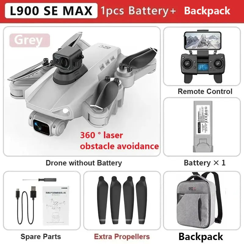 L900 Pro SE MAX GPS Drone 4K Professional Dual HD Camera 5G WIFI 360° Brushless Motor Obstacle Avoidance Rc FPV Quadcopter Dron