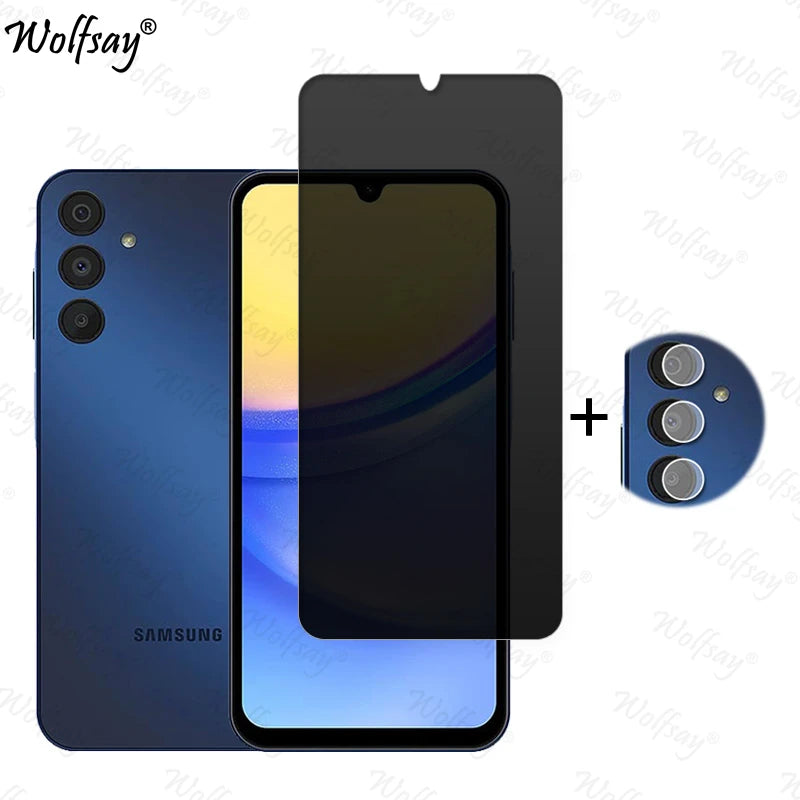 Privacy Screen Protector For Samsung Galaxy A15 5G Anti-Spy Tempered Glass Samsung A15 5G Camera Glass For Samsung A15 5G Glass