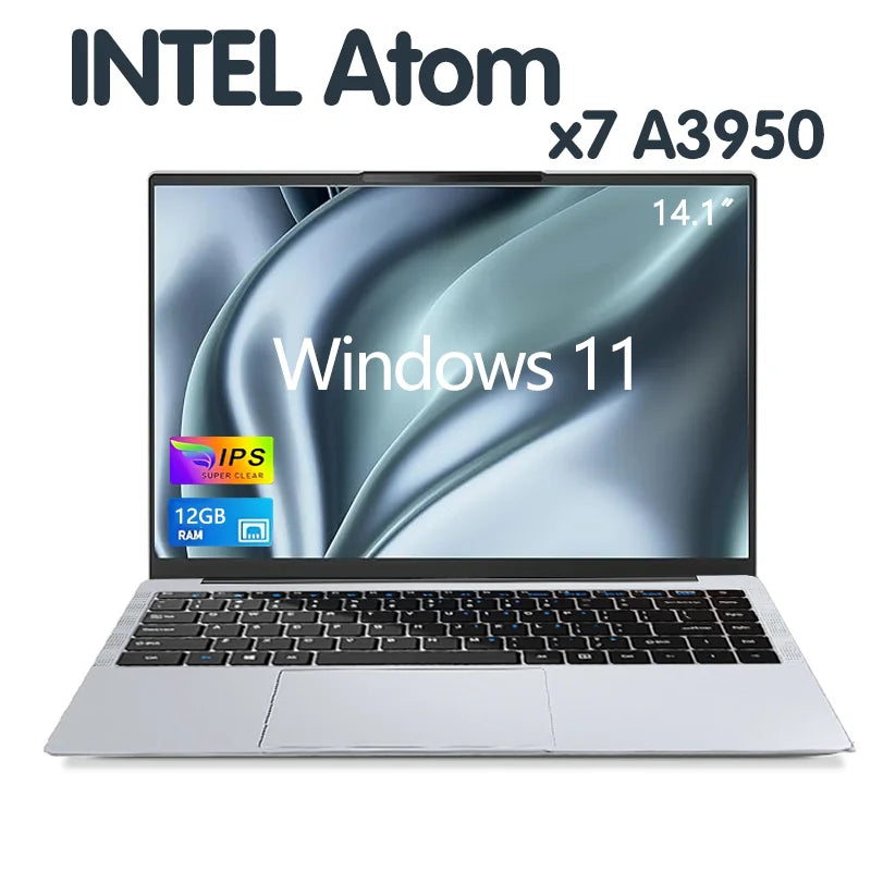 Windows 11 Office Laptop intel core i7-7500U/intel Atom x7 A3950 12GB RAM 1TB/2TB SSD 4K HD NoteBook Study Laptops