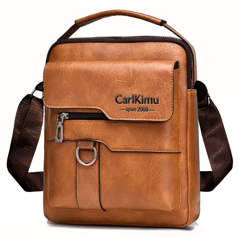 Men'S Vintage Brown Briefcase - Adjustable Shoulder Strap, Multiple Compartments, Zipper Closure, Casual Business Handbag for Daily Commute, Casual Business Bag | Vintage Style Bag | Durable Zipper Closure, Briefcase