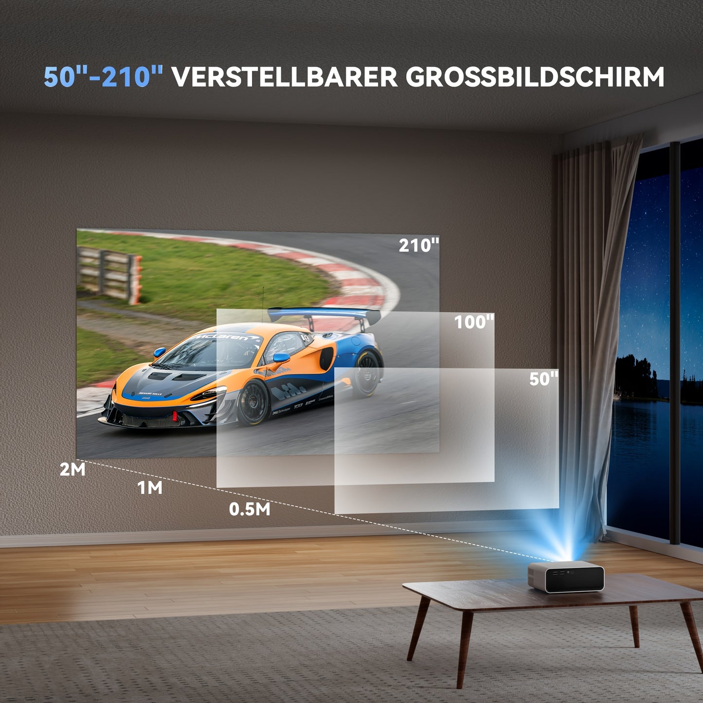 Mini HD Smart Projector 4K Support 1080P Native Electric Focus Android 11, Built-in APP TV, BT Wi-Fi, Compatible with TV Stick/PC/Smartphones/USB, Built-in Speaker, Home Theater Outdoor Movie Office