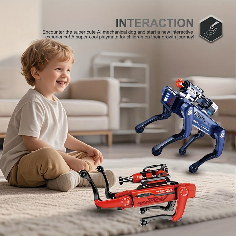 Cool AI robot dog, intelligent voice interactive robot dog, capable of spraying water mist, launching soft arrows, music and dance, programming, robotic arm, technology gift, remote control robot dog, Dog Robot, Robot Dogs Re