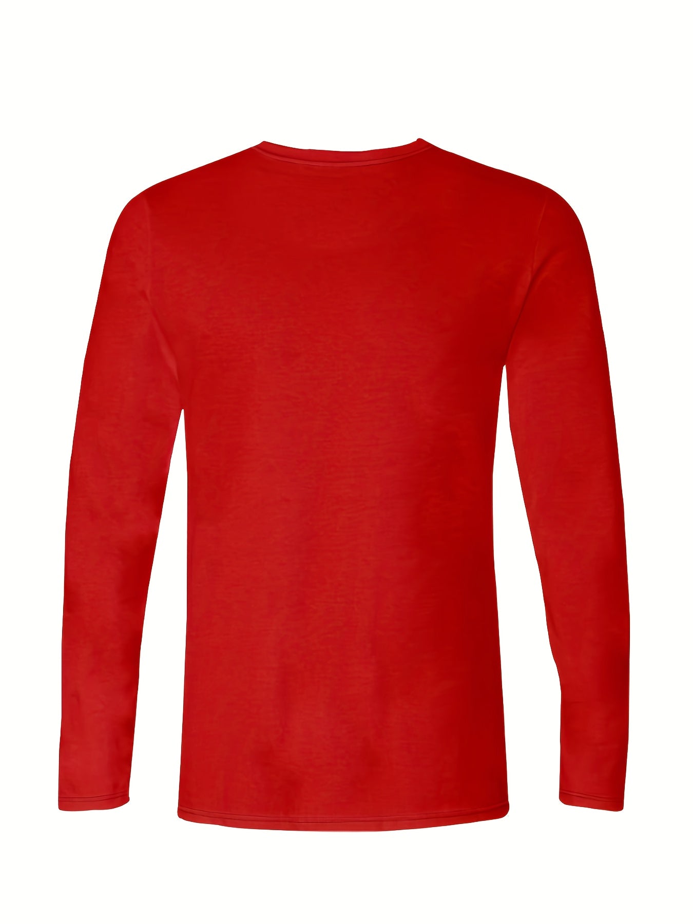 Men'S Vintage-Inspired Red Henley Shirt - Casual Long Sleeve, V-Neck with Drawstring Detail, Geometric Pattern, All-Season Comfort Fit, Vintage Henley Shirt