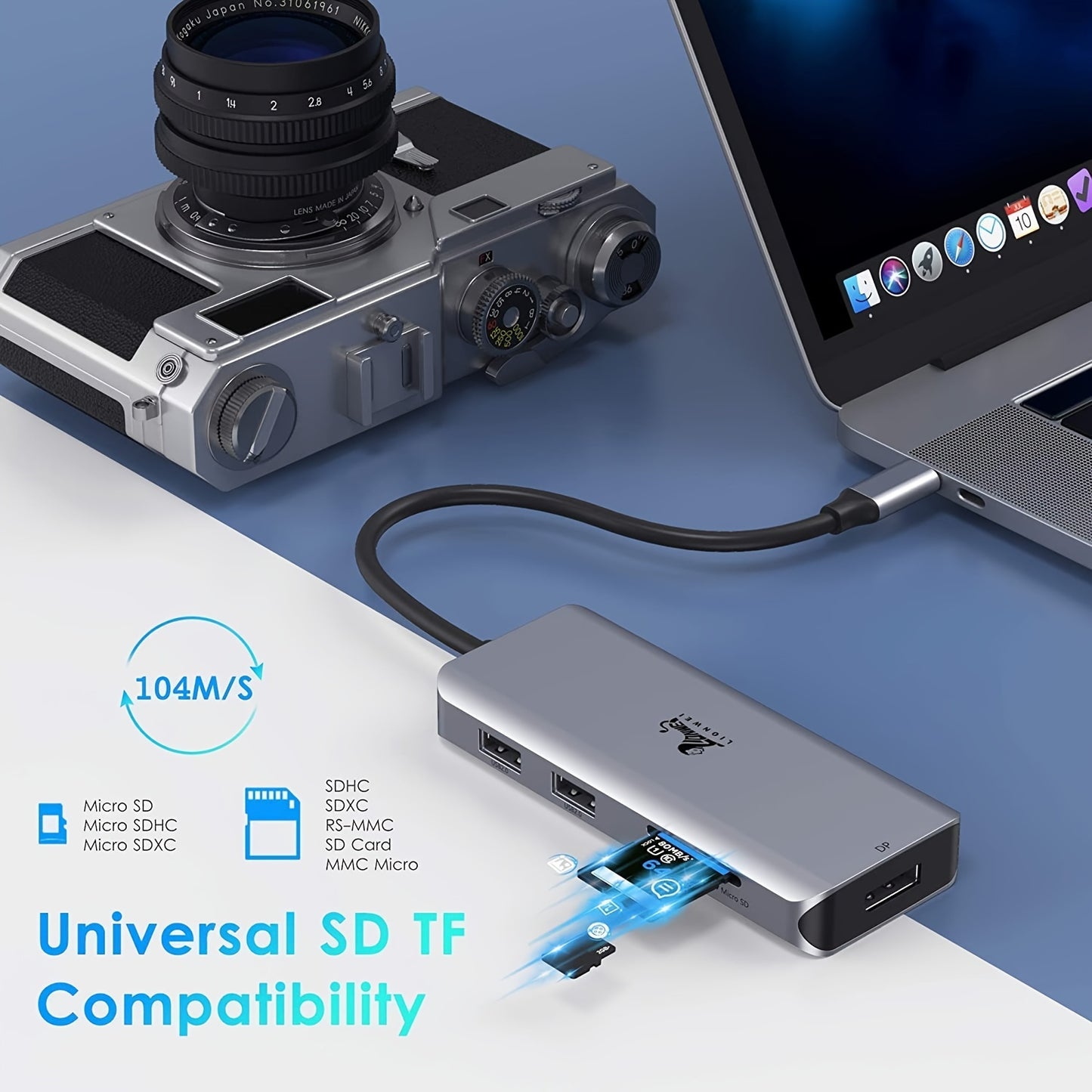 USB C Docking Station Dual Monitor, 9-in-1 Triple Display USB C Hub Multiport Adapter for Dell/HP/Lenovo/Surface Pro Laptop, USB C to 2 HDMI, DisplayPort, 87W PD, 3 USB, SD/TF Card Reader