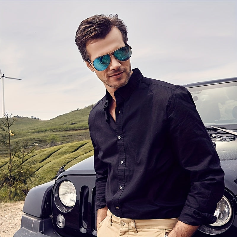 cookshark Men'S Pilot Fashion Glasses - Lightweight Retro Style with Black Frame & Red Accents, TAC Lenses for Travel, Business, Casual Wear - Includes Case & Microfiber Cloth, Travel Eyewear, Stylish Eyewear, Durable Eyeglas