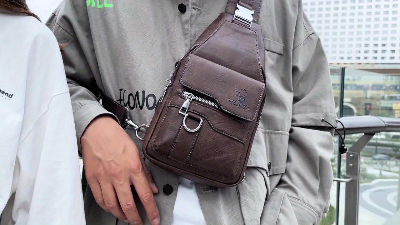 New and Wear-Resistant Men's Crossbody Bag, Handbag, Shoulder Bag, Chest Bag, Made of Wear-Resistant Fabric, with Large Capacity, Convenient to Carry, Suitable for Daily Work, Leisure, and Travel, Available in Multiple Colors