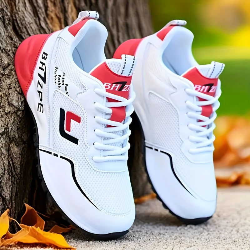 A Pair of Men's Casual Sports Shoes, Trendy and Versatile Fashionable Gym Sneakers, Casual Attire, Casual Footwear, Modern Design, Sporty Look, Durable Pu Upper, Supportive Sole, Allseason Shoes, Men's Sneakers, Fitness Enthu