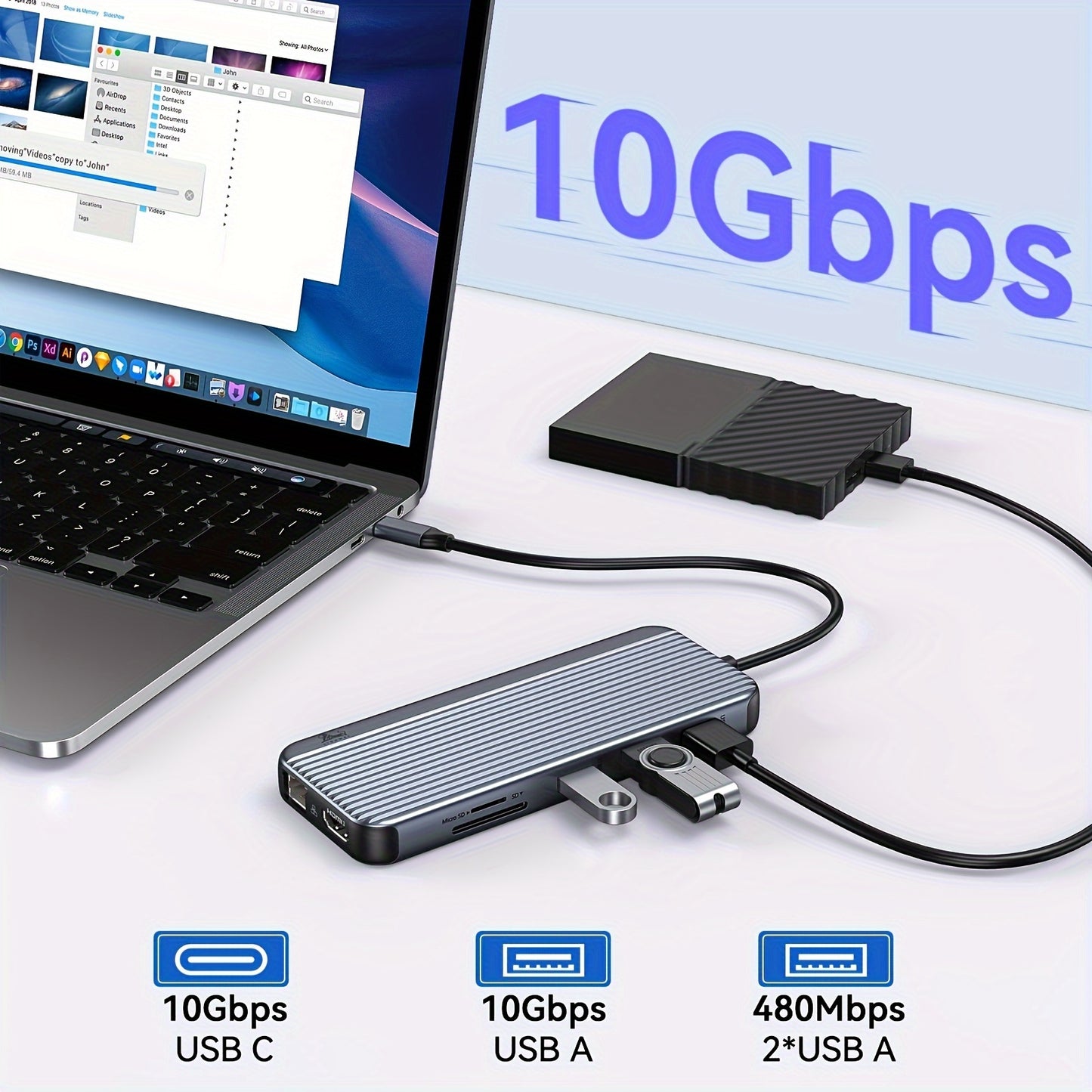 USB C Docking Station 3 Monitors, LIONWEI USB C Hub to 3 HDMI Docking Station Triple Monitor with 10Gbps USB C/ A 3. 1, 100W PD, Ethernet, Audio Ports for Dell/ HP/ Lenovo/ MacBook