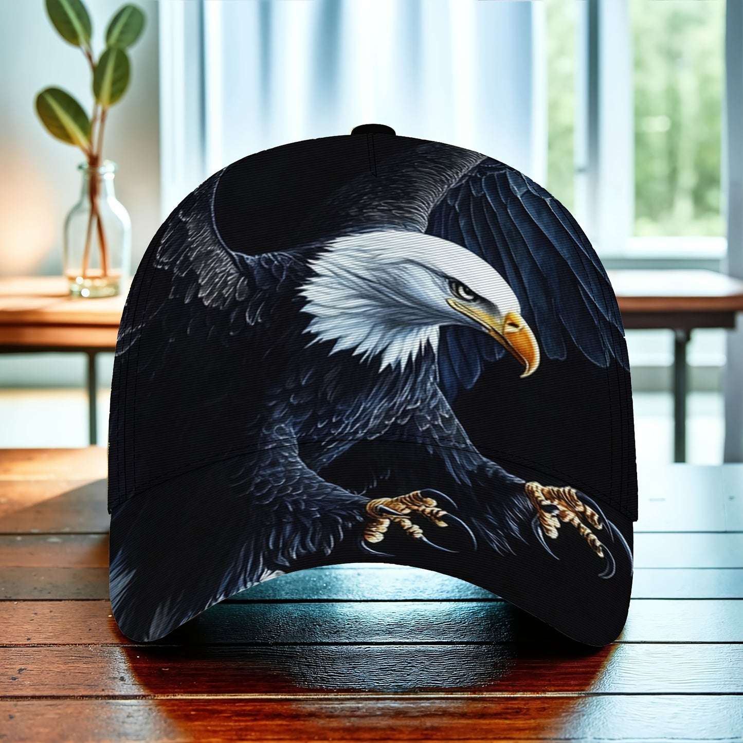 1pc Baseball Cap with Majestic Eagle in Flight - Adjustable Strap, Lightweight Foldable Hat for Outdoor Sports, Hiking, Casual - Unisex Duckbill Cap for Men & Women (Machine Washable) - Bold Eagle Graphic Design, Hiking Gear,