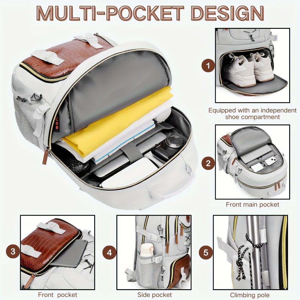 WEIXIER New Multifunctional Men's Fashion Backpack for Short Trips, Business Travel Bag with Multiple Pockets and Large Capacity, Laptop-Friendly, Stylish Casual Shoulder Bag, Commuter Bag, Overnight Stay Bag, Perfect for Stu