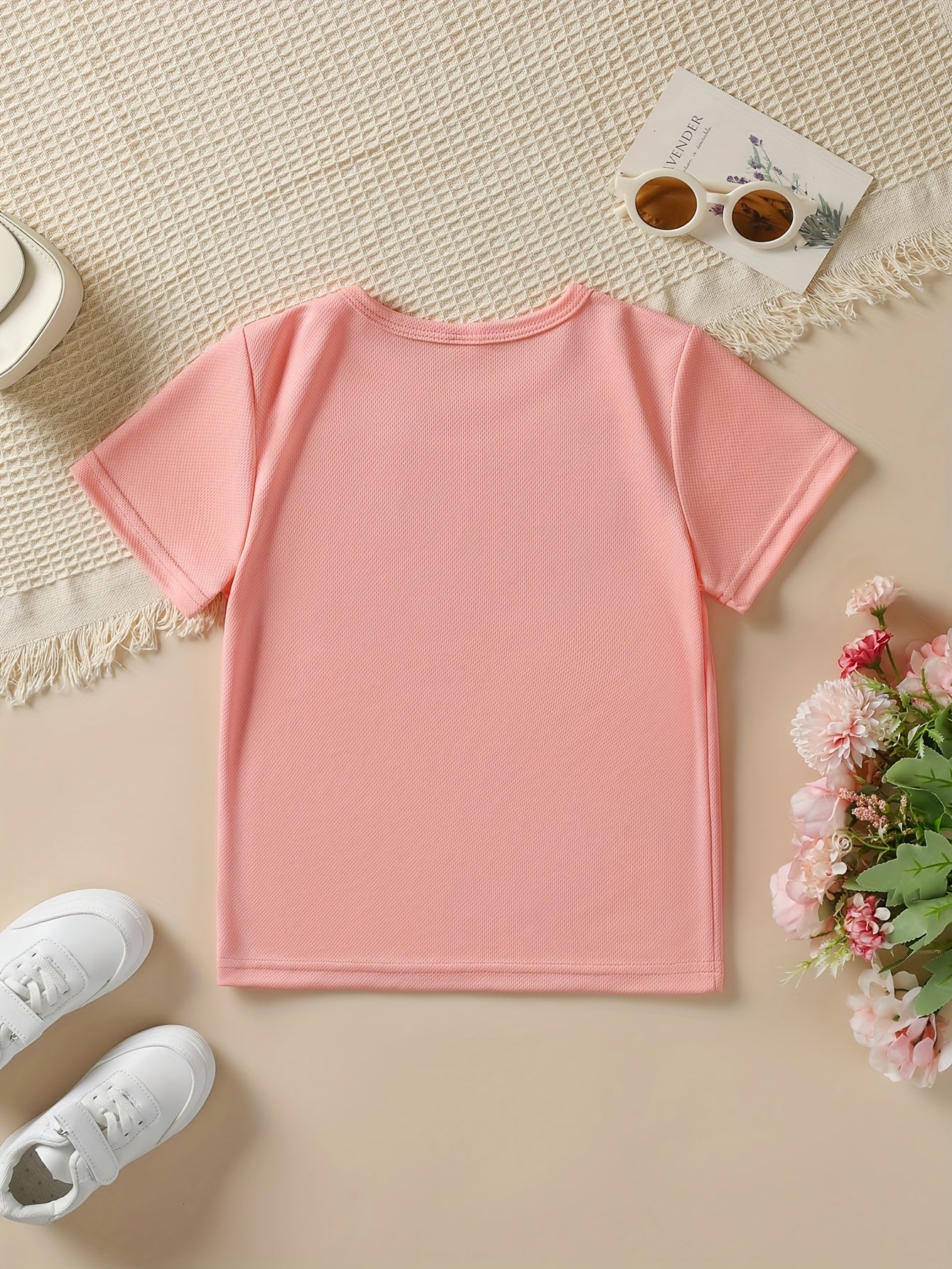 Summer Fashion Girls' Short Sleeve T-Shirt with "Big Fist Meets Little Fist" Daddy + Me Letter Print Casual Top NYDX4322