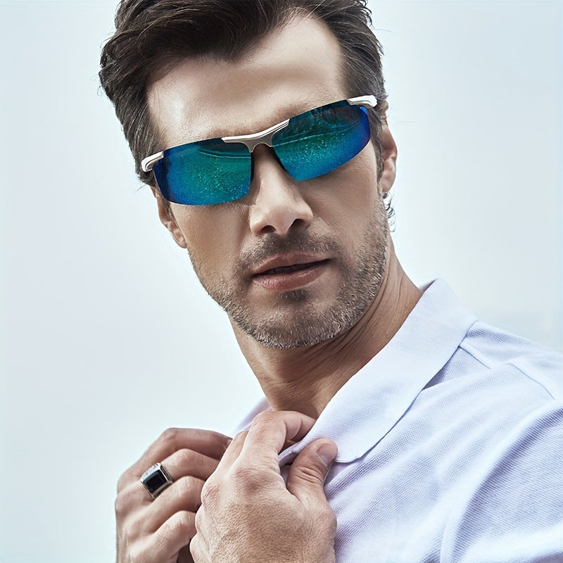 CookShark Men's Polarized Fashion Glasses - Wide Frame (>139mm) for Driving, Fishing & Hiking, Lightweight Durable Design with Protective Case, Casual Outdoor Travel Goggles, Sleek Construction, Quality Lenses