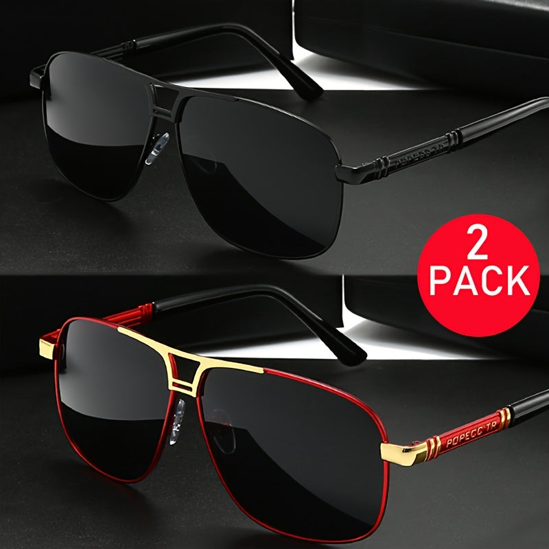 Ideal choice for 2 pairs of couple style gifts - Men's and Women's filter glasses with large frames, daily glasses