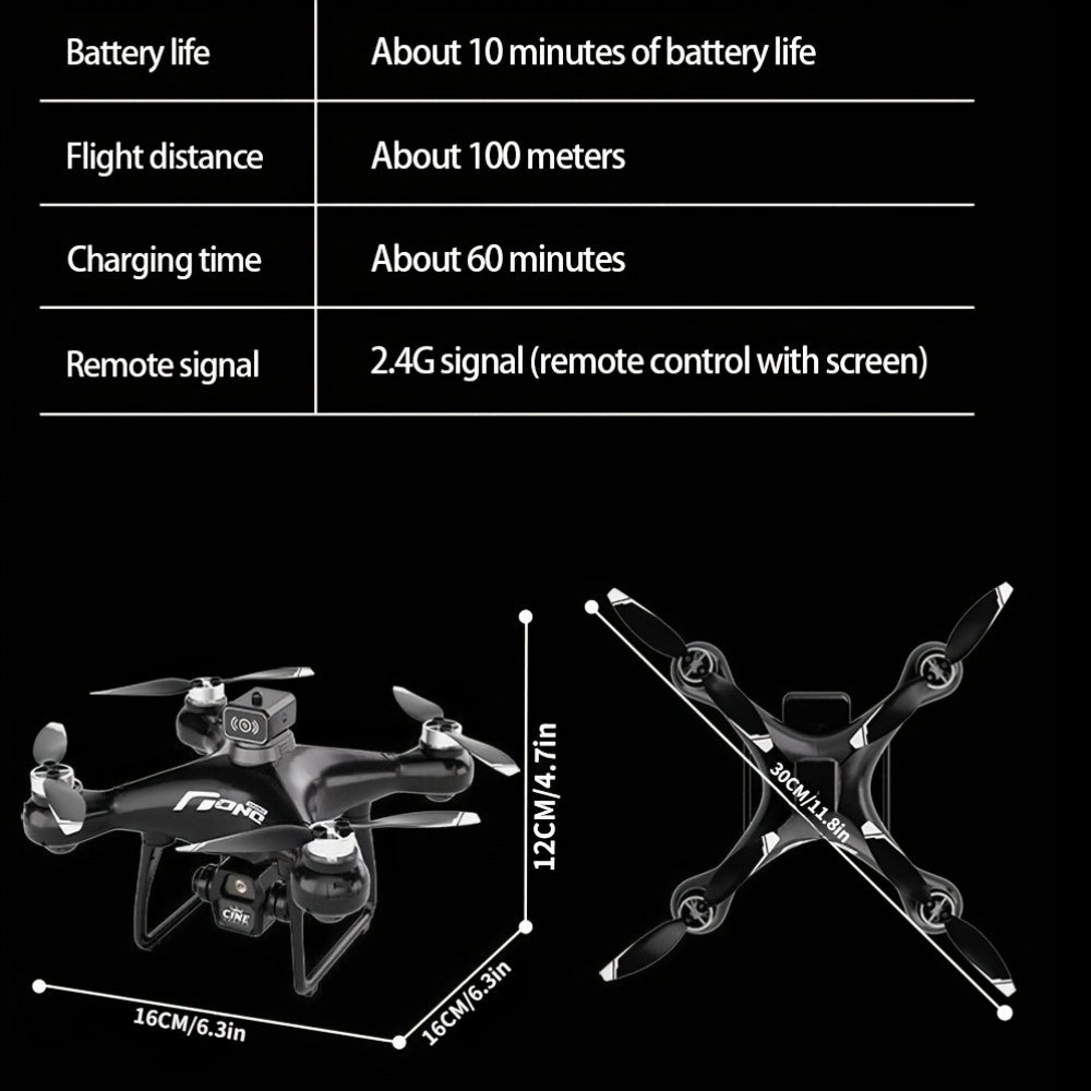 New F156 Dual-Camera Drone, Remote Control with Built-in Screen Display, Electric Adjustable Lens, Obstacle Avoidance, Flow Suspension, Brushless Motor Stable Flight, Real-time Video Transmission, 50x Zoom, Three-speed Adjust