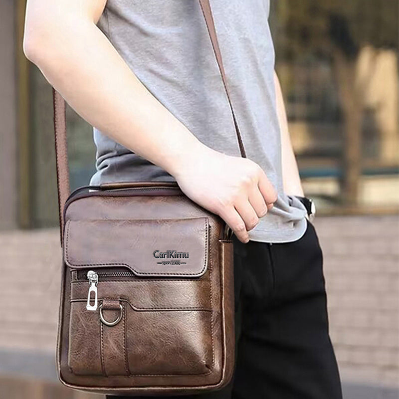Men'S Vintage Brown Briefcase - Adjustable Shoulder Strap, Multiple Compartments, Zipper Closure, Casual Business Handbag for Daily Commute, Casual Business Bag | Vintage Style Bag | Durable Zipper Closure, Briefcase