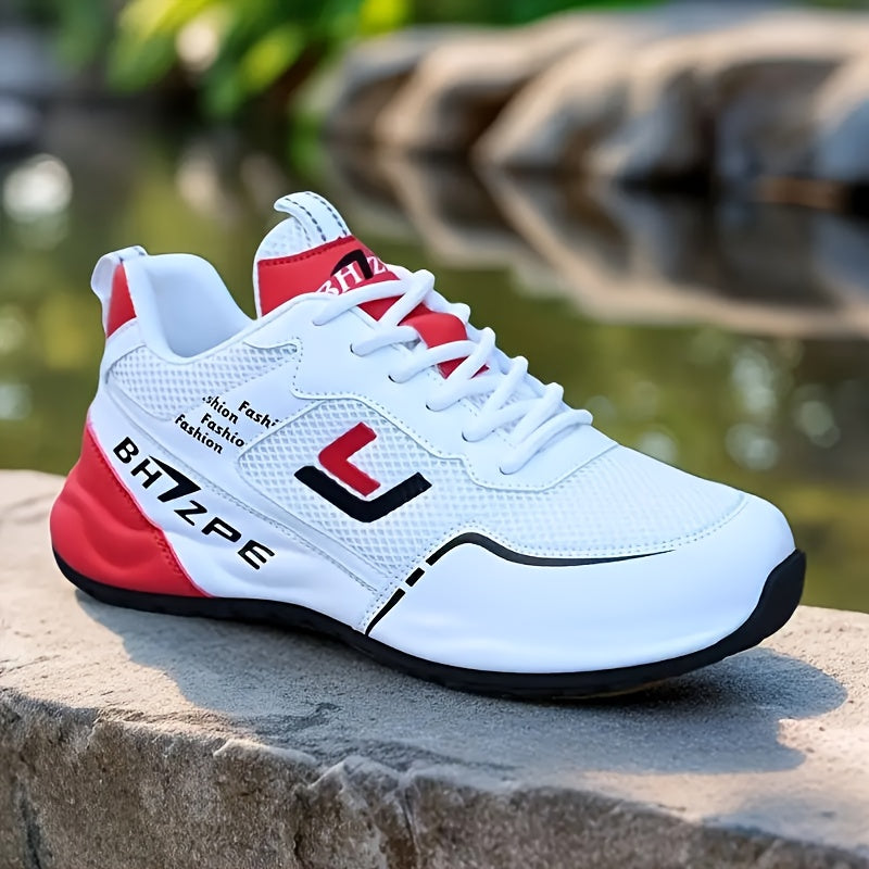 A Pair of Men's Casual Sports Shoes, Trendy and Versatile Fashionable Gym Sneakers, Casual Attire, Casual Footwear, Modern Design, Sporty Look, Durable Pu Upper, Supportive Sole, Allseason Shoes, Men's Sneakers, Fitness Enthu