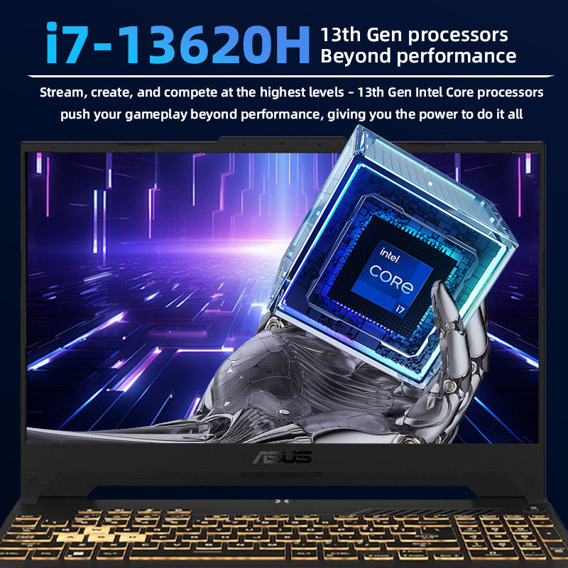 ASUS TUF F15 Gaming Laptop, 15.6" 144Hz FHD IPS Display, Intel Core i7-13620H, NVIDIA GeForce RTX 4070, 64GB DDR5, 4TB SSD, RGB Backlit Keyboard, 720P HD Camera, Wi-Fi 6, Mecha Grey, Windows 11 Pro