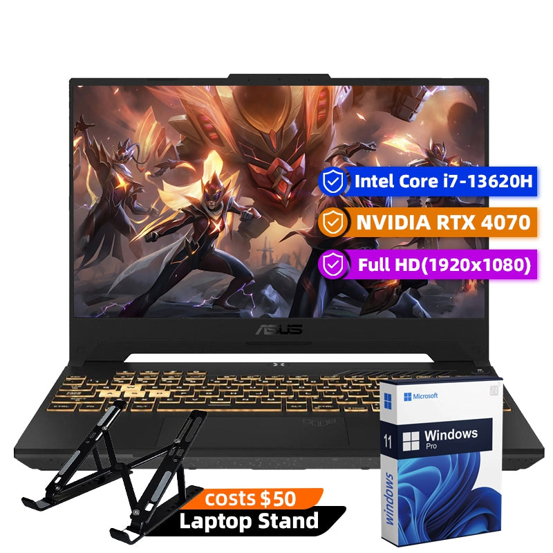 ASUS TUF F15 Gaming Laptop, 15.6" 144Hz FHD IPS Display, Intel Core i7-13620H, NVIDIA GeForce RTX 4070, 64GB DDR5, 4TB SSD, RGB Backlit Keyboard, 720P HD Camera, Wi-Fi 6, Mecha Grey, Windows 11 Pro