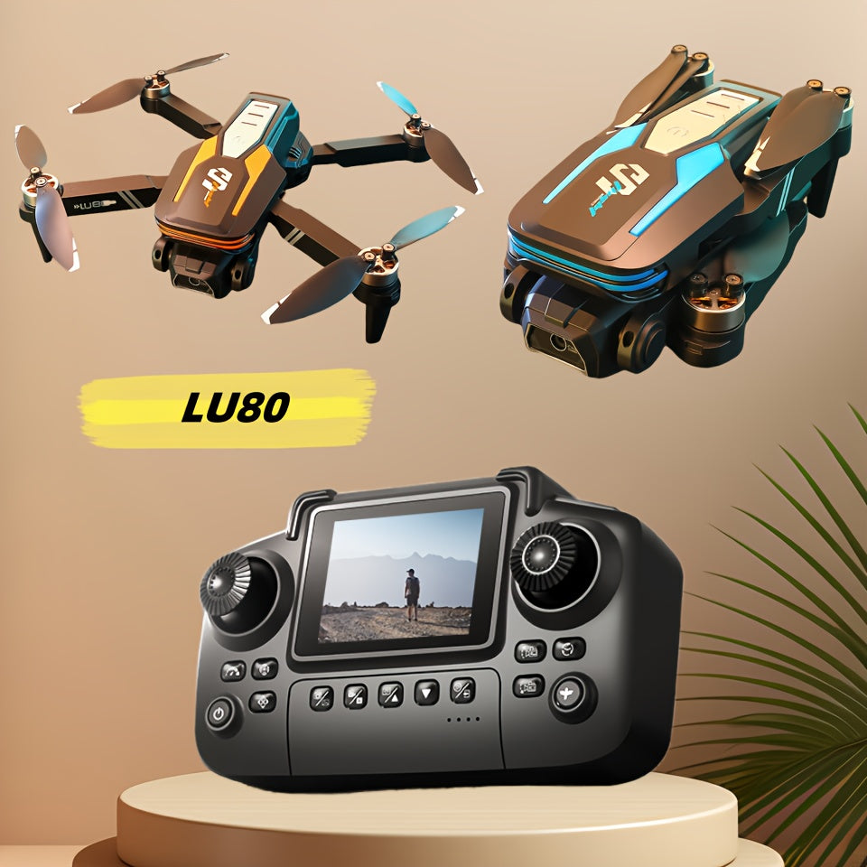 FACEGLE LU80 FPV Drone with Dual & Screen Remote Control, Obstacle Avoidance, One-Click Takeoff/Landing, Brushed Motor RC Quadcopter for flyers, - for outdoor FPV Racing & Camping (Compatible with)