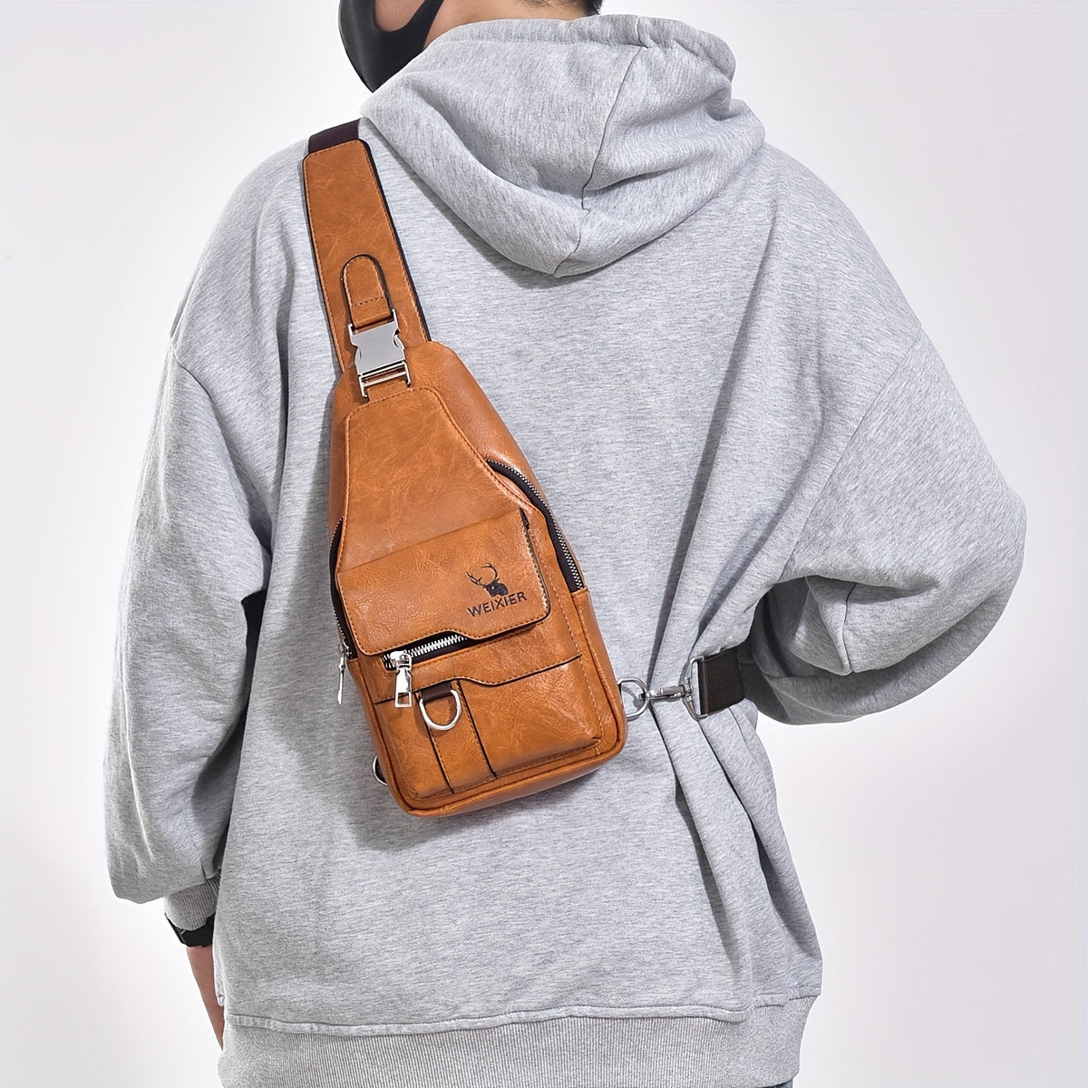 New and Wear-Resistant Men's Crossbody Bag, Handbag, Shoulder Bag, Chest Bag, Made of Wear-Resistant Fabric, with Large Capacity, Convenient to Carry, Suitable for Daily Work, Leisure, and Travel, Available in Multiple Colors