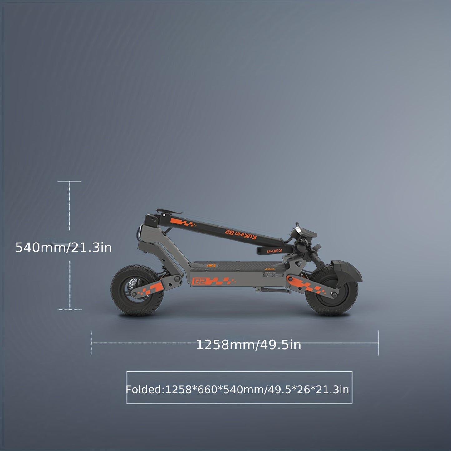 KuKirin G2 Electric Scooter for Adults - 55km Long Range, 48V 15.6Ah Removable Battery, Powerful Motor, Dual Suspension & 25.4cm All-Terrain Tires, Foldable with LCD Display, 3 Speed Modes, Front Brake System, 36V-100V Compat