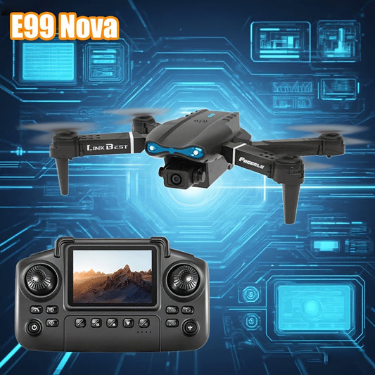 One screen in hand, boundless vision - the new E99 Nova drone takes you to overlook a new world, with real-time large screen and stable optical flow, enjoying clear vision, Aerial Photography, Outdoor Exploration, Compact Des