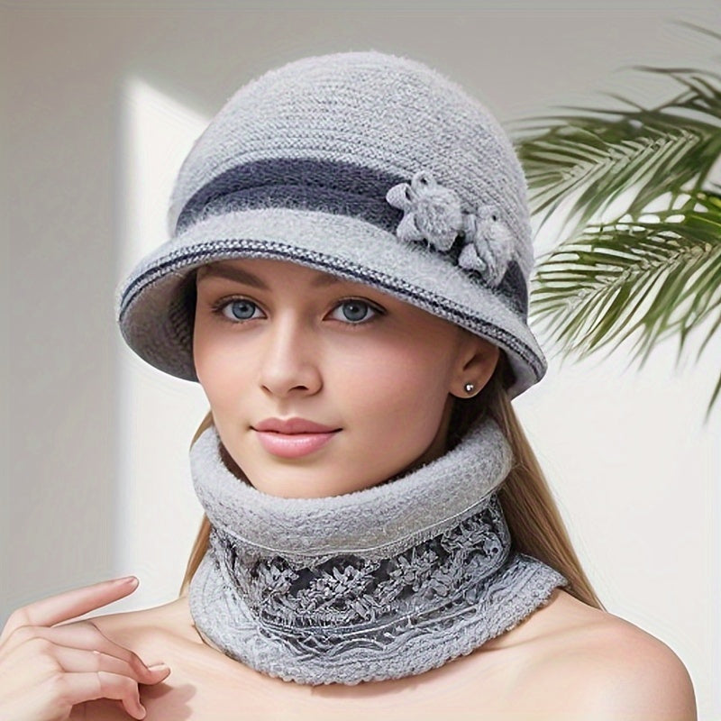 Women'S Winter Hat - Thermal Insulated Cold Weather Beanie with Elastic Band, Lightweight Warm Hat for Elderly, Grandma, Mom, Grandma - Brown/ - Christmas Gift for Women, Travel, Hiking, Everyday Winter Wear, Holiday Accessor