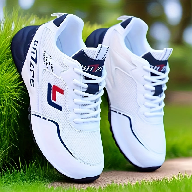 A Pair of Men's Casual Sports Shoes, Trendy and Versatile Fashionable Gym Sneakers, Casual Attire, Casual Footwear, Modern Design, Sporty Look, Durable Pu Upper, Supportive Sole, Allseason Shoes, Men's Sneakers, Fitness Enthu