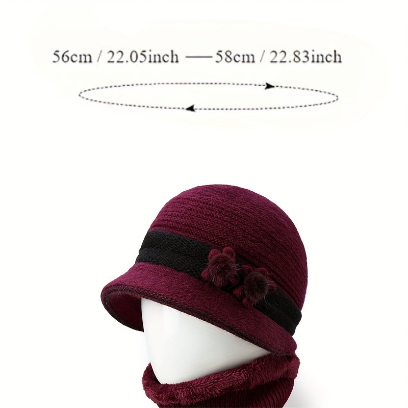 Women'S Winter Hat - Thermal Insulated Cold Weather Beanie with Elastic Band, Lightweight Warm Hat for Elderly, Grandma, Mom, Grandma - Brown/ - Christmas Gift for Women, Travel, Hiking, Everyday Winter Wear, Holiday Accessor