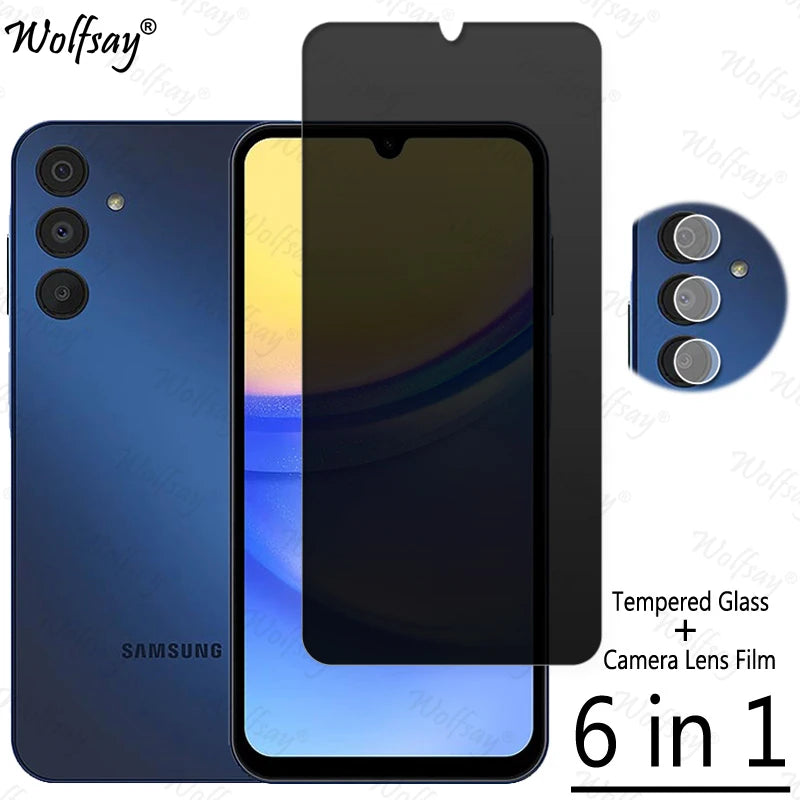 Privacy Screen Protector For Samsung Galaxy A15 5G Anti-Spy Tempered Glass Samsung A15 5G Camera Glass For Samsung A15 5G Glass