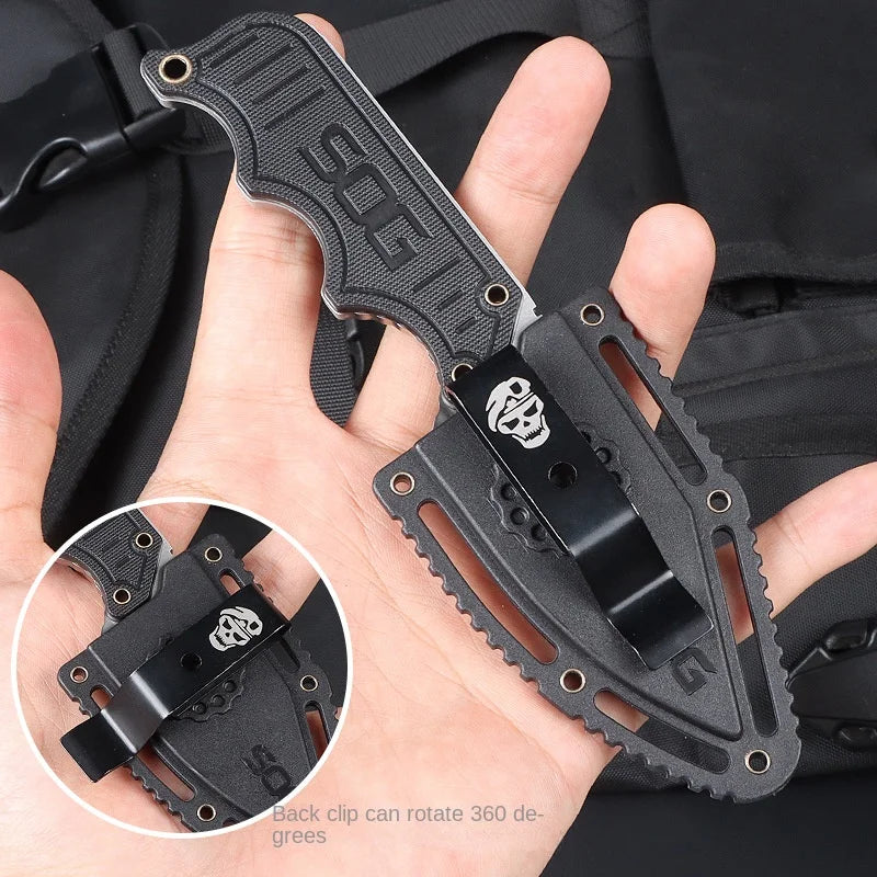 Full Tang Durable Instinct Fixed Knife G10 Handle Lightweight Mini Pocket EDC Neck Chain Multi Tools with ABS Plastic Sheath