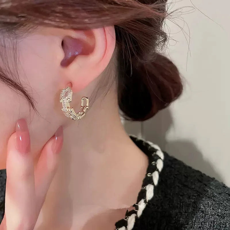 Lymphatic Slimming Magnetic Weight Loss Earrings for Women Sparkly Rhinestone Dangle Quartz Stone Lymphatic Drain Earrings