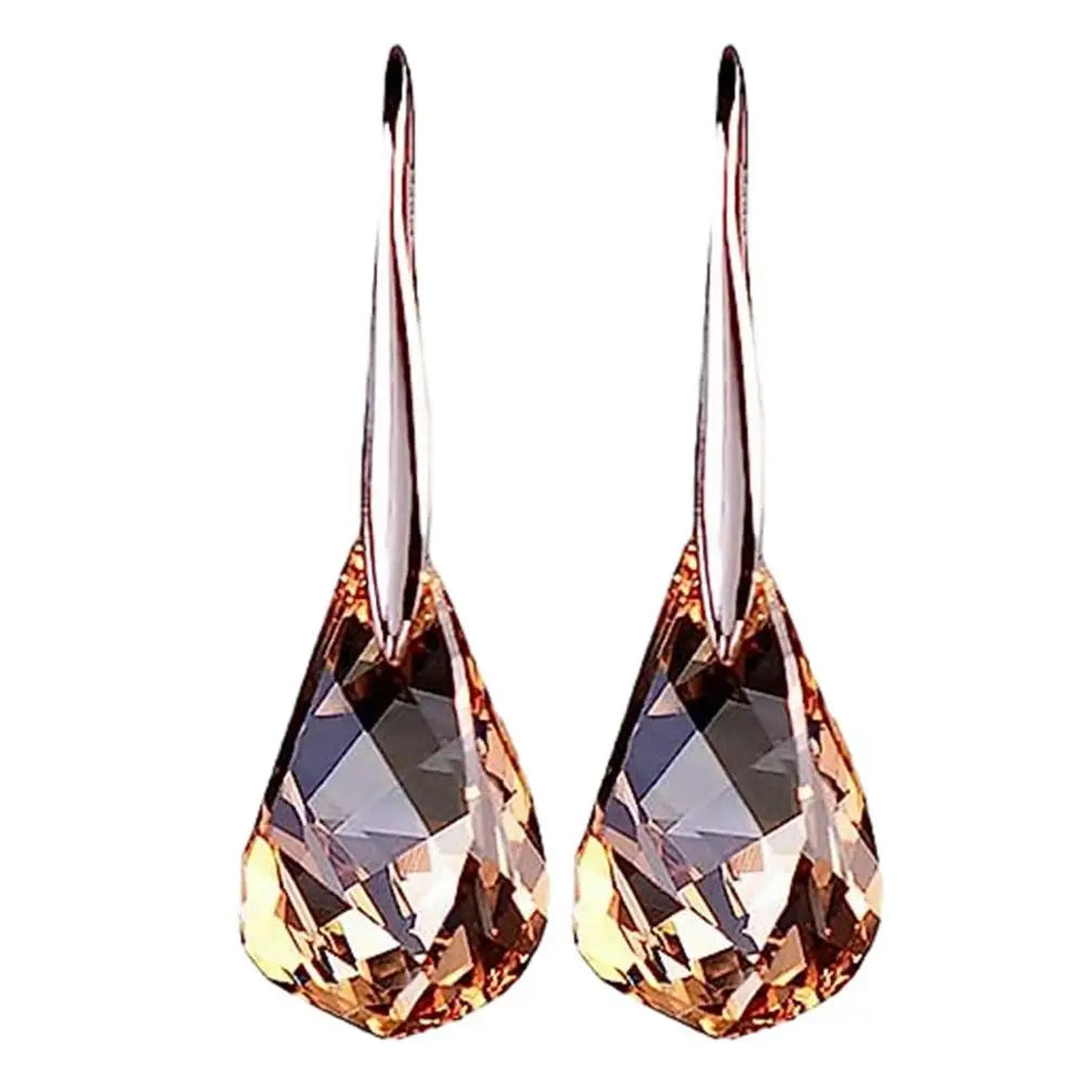 Lymphatic Slimming Magnetic Weight Loss Earrings for Women Sparkly Rhinestone Dangle Quartz Stone Lymphatic Drain Earrings