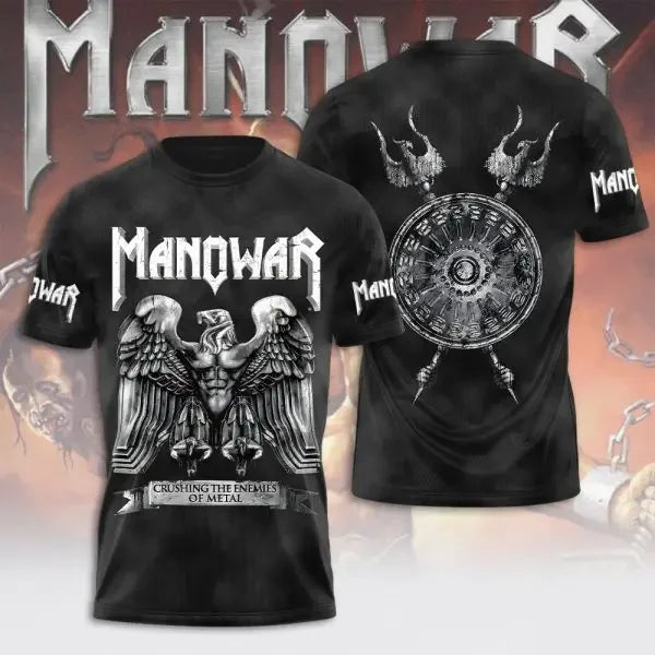 Rock Manowar Band 3D Printed tshirts Men Women Hip Hop Short Sleeve T-Shirt Harajuku O-Neck Tee Top Oversized Unisex Y2k Clothes