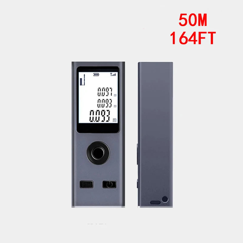 Mini Laser Rangefinder Digital Tape Measure Laser Ruler USB Charge Aluminum Alloy Fuselage Measuring Distance: 30/50/60m