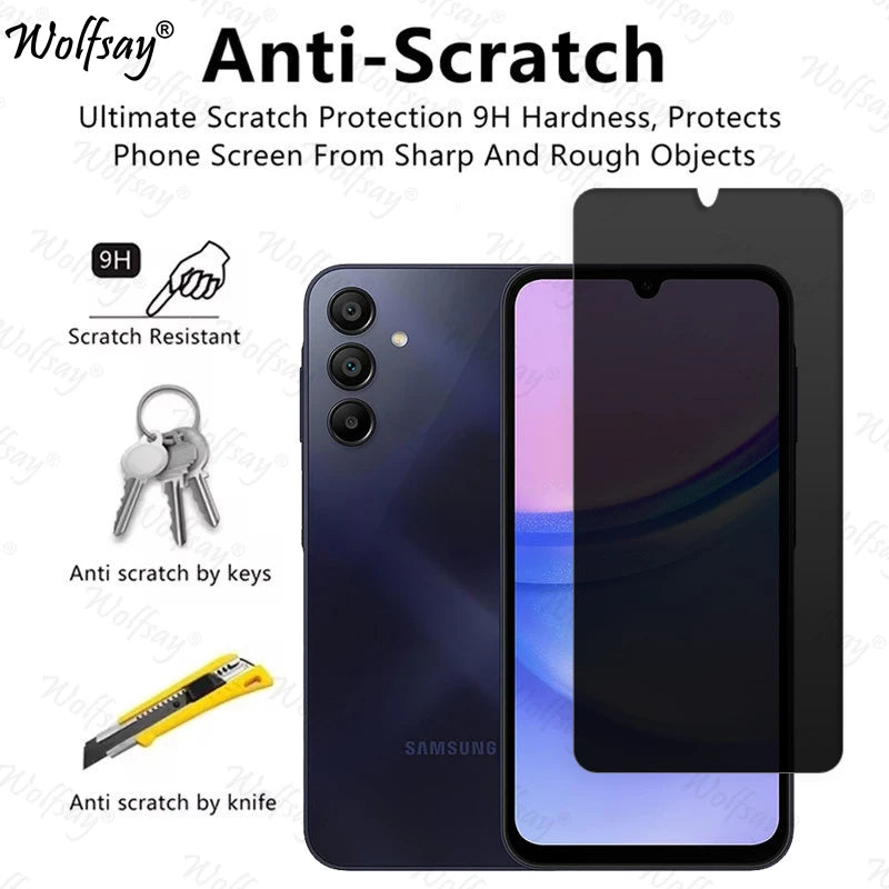 Anti-Spy Tempered Glass For Samsung Galaxy A15 Privacy Screen Protector For Samsung A15 Glass For Samsung A15 Glass 6.5 inch