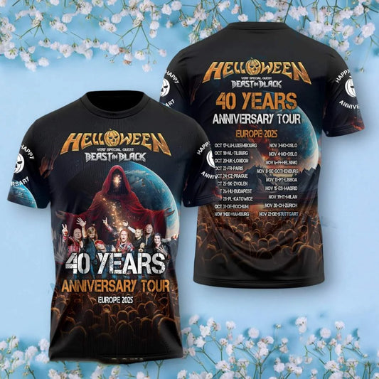 2025 Classic Rock Helloween T-shirts Male 3D Print Men Women Hip Hop Trend Short Sleeve Tshirt Street Loose Casual Oversized Top