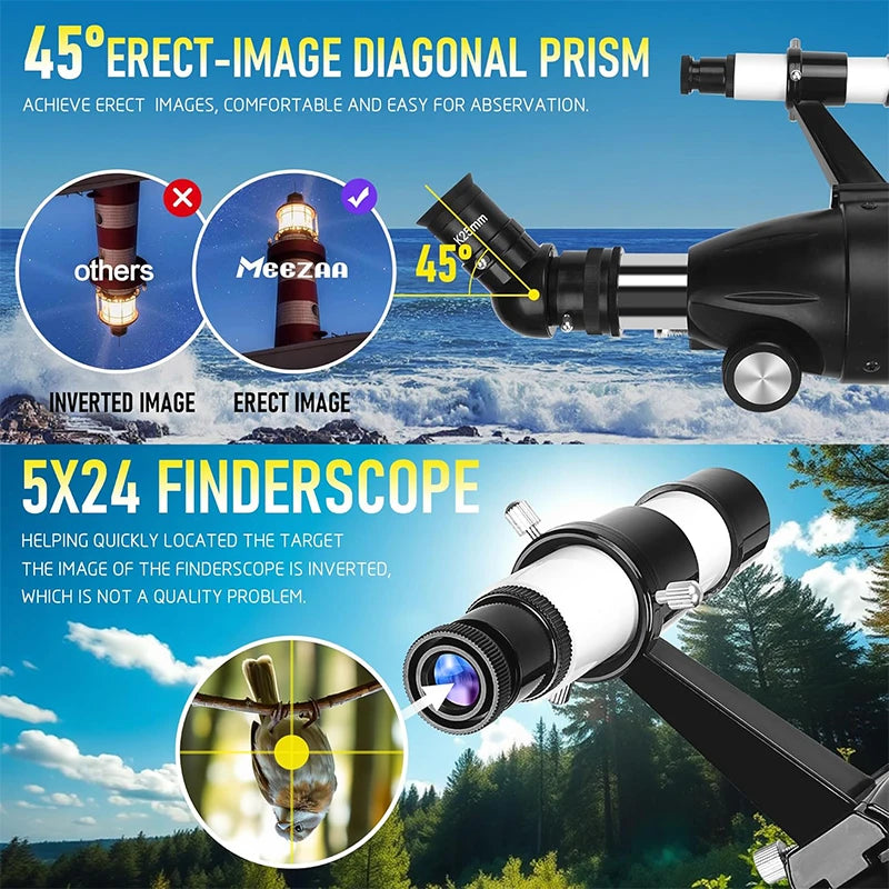 ALLFOC 80090 Astronomical Telescope, High Power Large Aperture HD Professional for Deep Space Observation Star Gazing, Tripod‌‌