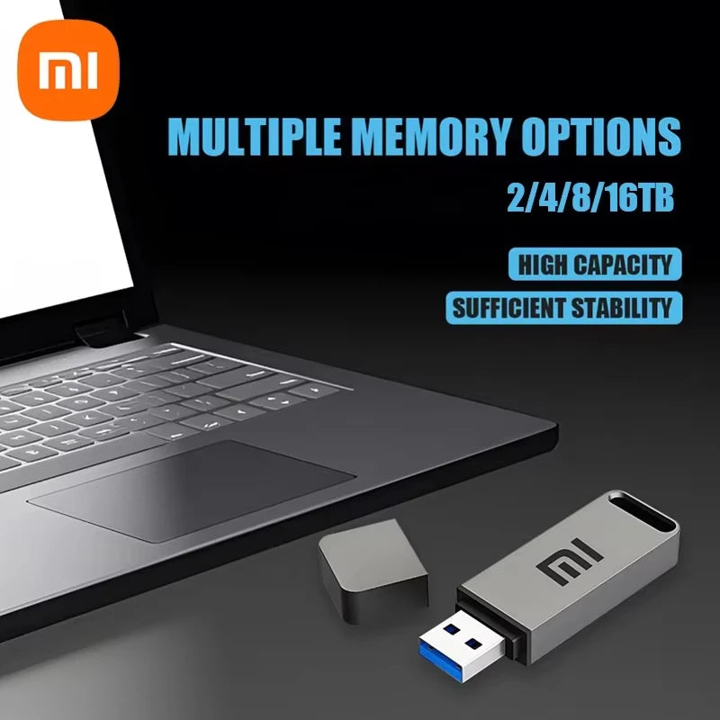 Xiaomi USB 3.2 16TB Flash Drive High Speed Transfer Metal Type C U Flash SSD Portable Mini Flash Drive Memory Waterproof U Drive