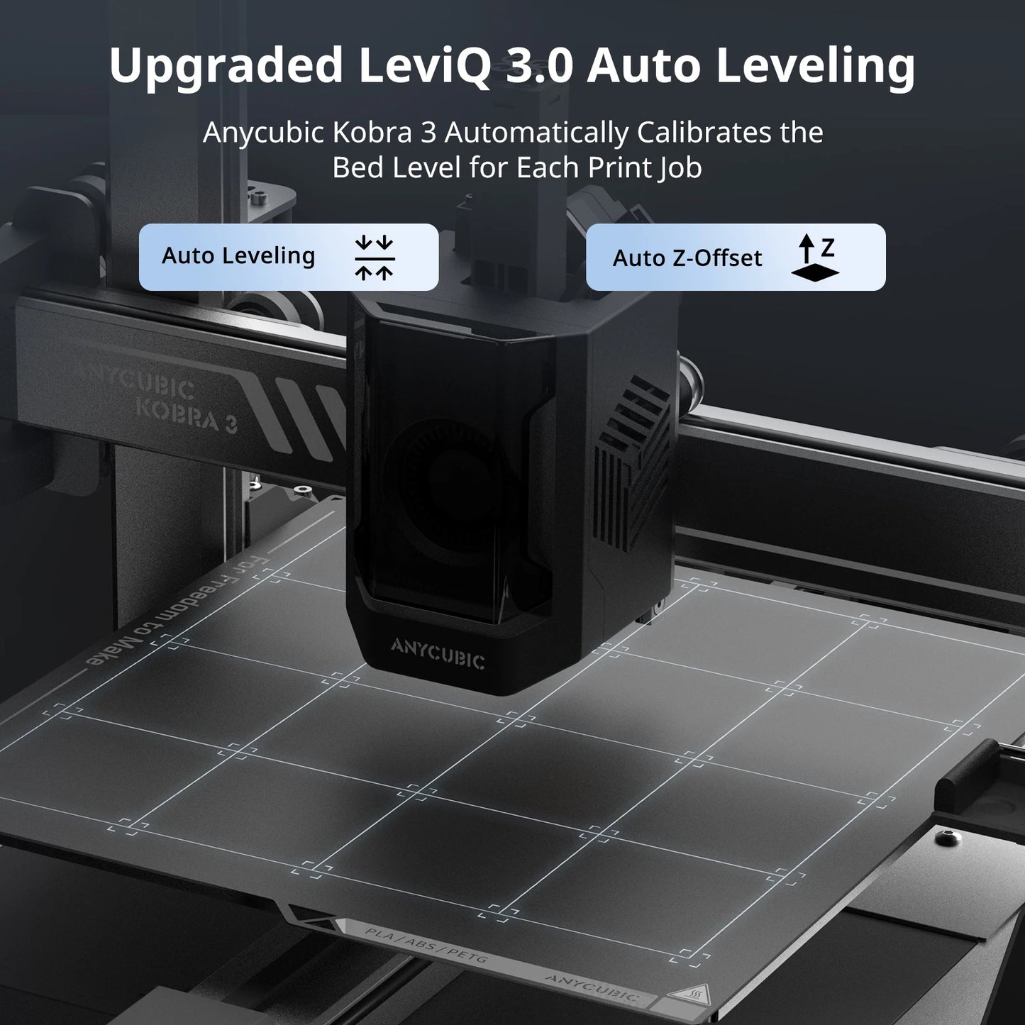 ANYCUBIC Kobra 3 Combo AE Version Multi-Color FDM 3D Printer 600mm/s Printing Speed Build Size 250x250x260mm 4 to 8 Color Print