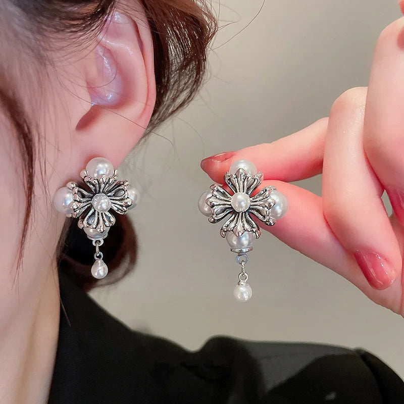 Lymphatic Slimming Magnetic Weight Loss Earrings for Women Sparkly Rhinestone Dangle Quartz Stone Lymphatic Drain Earrings