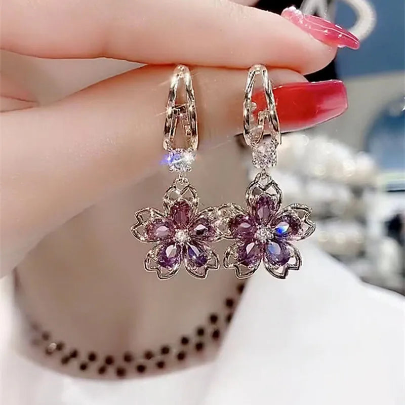 Lymphatic Slimming Magnetic Weight Loss Earrings for Women Sparkly Rhinestone Dangle Quartz Stone Lymphatic Drain Earrings