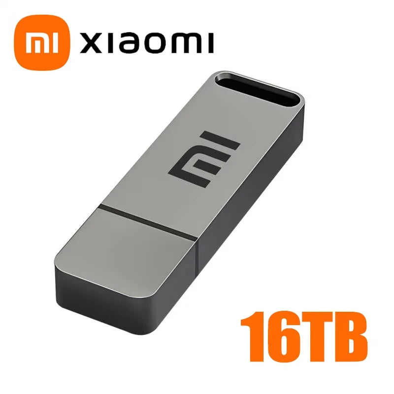 Xiaomi USB 3.2 16TB Flash Drive High Speed Transfer Metal Type C U Flash SSD Portable Mini Flash Drive Memory Waterproof U Drive