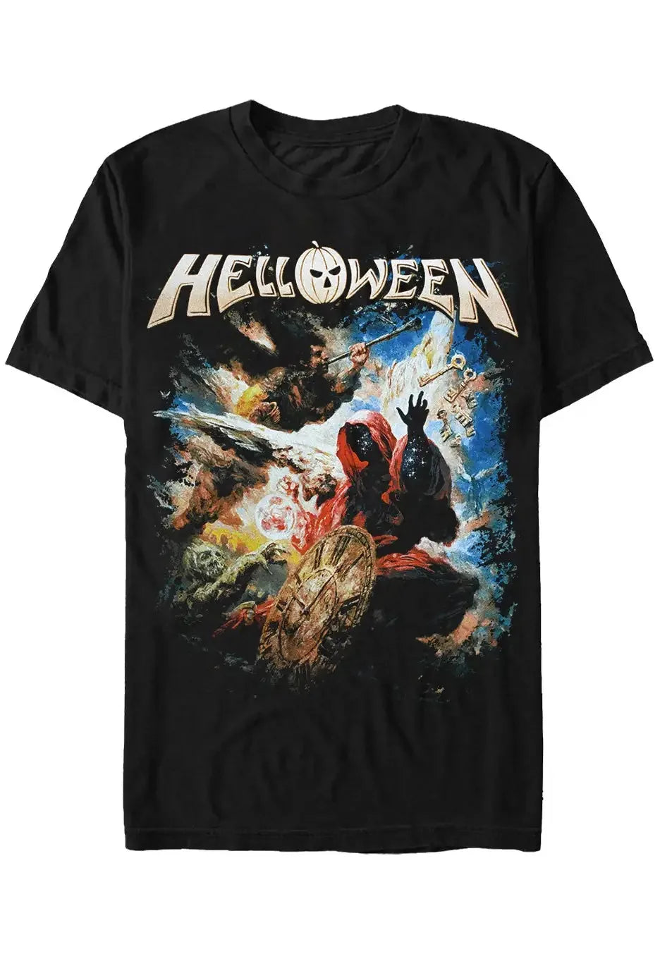 Heavy Metal Helloween T-Shirt Band Family Tee Music T-Shirt Summer Short Sleeve Womens T-Shirt Black Casual Crew Neck Cotton Tee