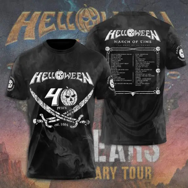 Classic Rock Helloween T-shirts Male 3D Print Men Women Hip Hop Trend Short Sleeve TShirt Street Loose Casual Oversized Y2k Tops