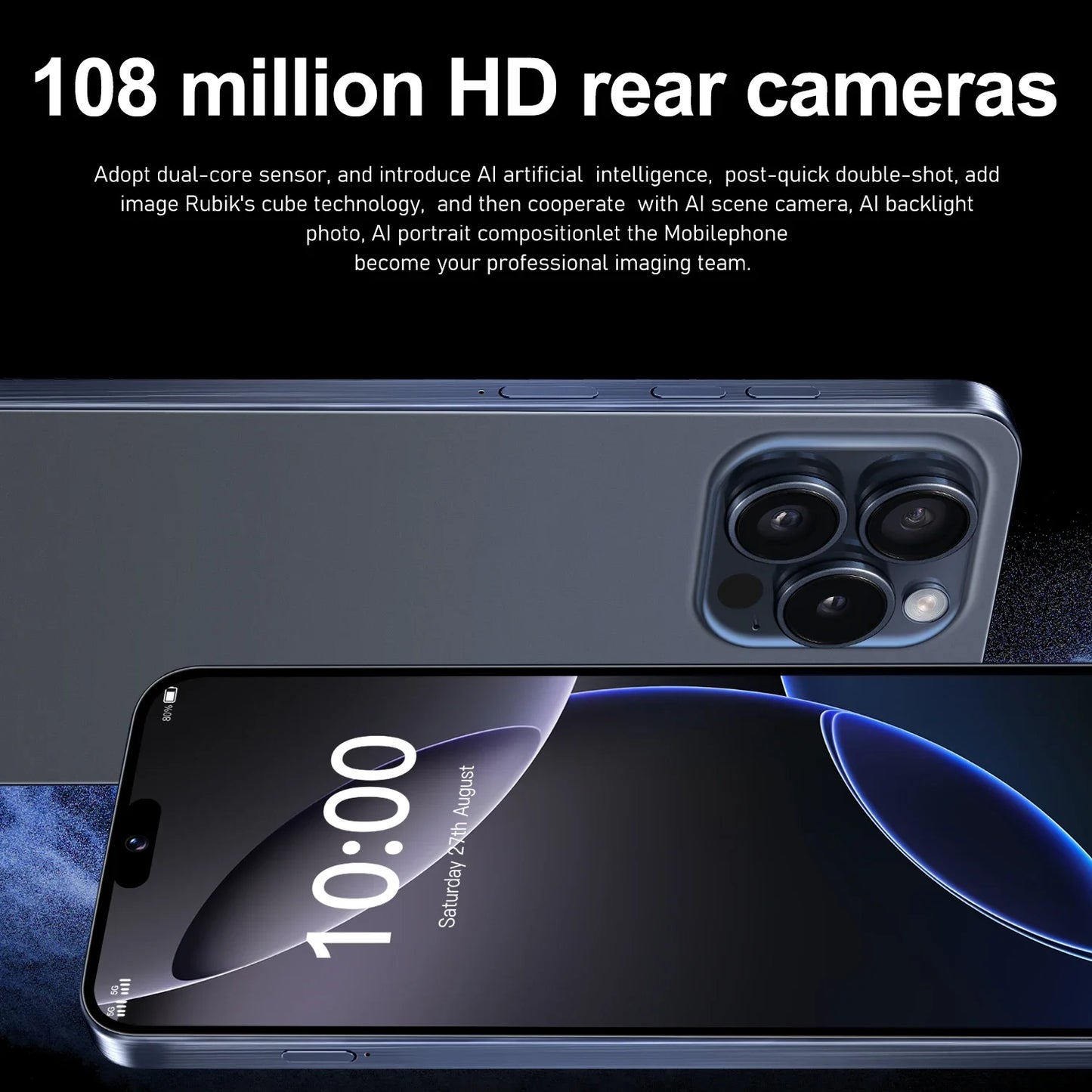 2025 HOT i16 pro max NEW 7.3HD Global Edition Original Smart Dual Card 6800mAh Battery Facial Recognition Function