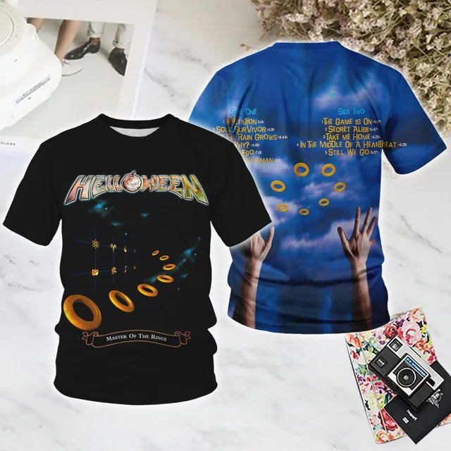 Popular Rock Helloween Band Printing T-Shirts 3D Men Women Fashion Oversized Short Sleeve Tee Shirt Summer Kid Y2k Top Clothing