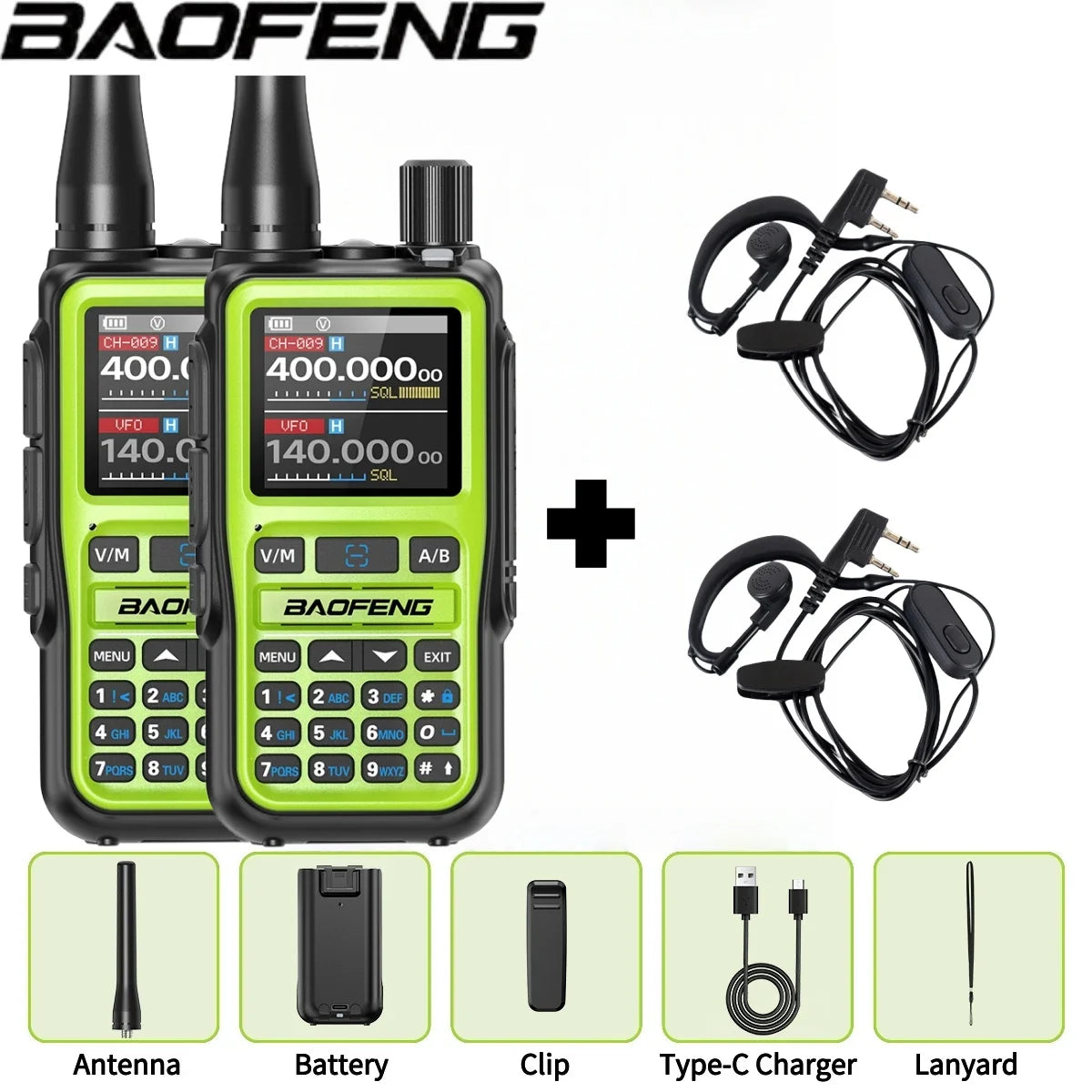 Baofeng UV 5R Mini Full Band Walkie Talkie Bluetooth Programming AM Wireless Copy Frequency 999CH Type-C Portable Ham Radio