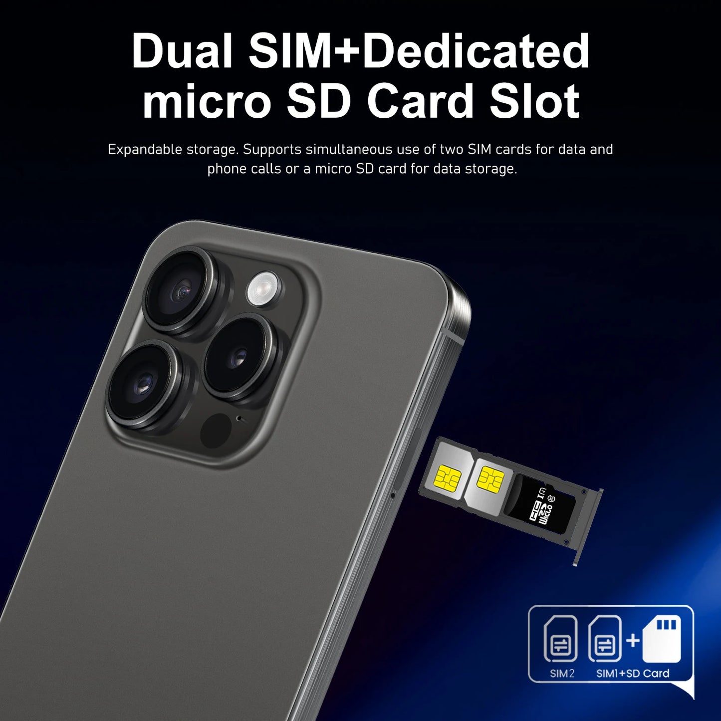 2025 HOT i16 pro max NEW 7.3HD Global Edition Original Smart Dual Card 6800mAh Battery Facial Recognition Function